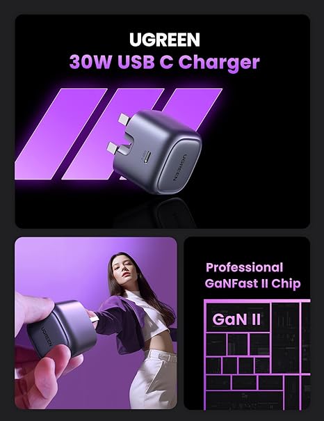 UGREEN 30W iPhone 16 Pro Charger Cable Nexode GaN USB C