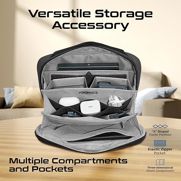Promate Versatile Handbag, Rip-Resistant Nylon Fabric