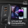 Promate Premium 120W DC Car Charger With Extended Fast-Charging Hub Black