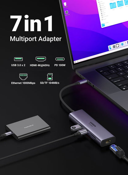 7 in 1 USB type C to HDMI Dongle Multifunctional Adapter