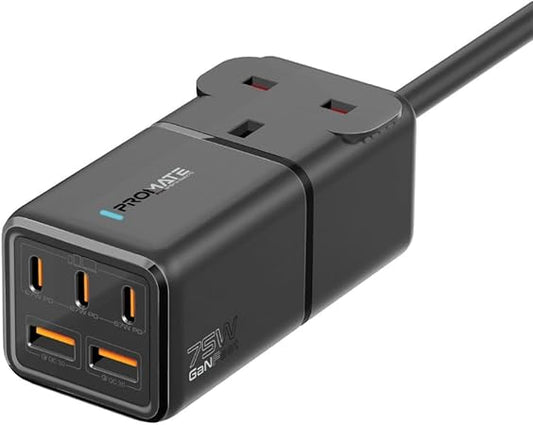 Promate Power Strip, 6-in-1 Multi-Port.