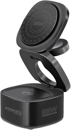 Promate Foldable 4-in-1 GaNFast 65W Magsafe Compatible Charging Station