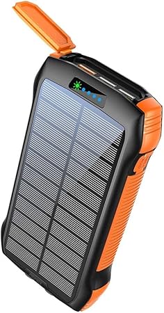 Promate 20000mAh Power Bank, Solar Powered Portable Charger