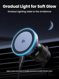 UGREEN Qi2 Wireless Car Charger, 15W Fast Charging Strong Magnetic Car Phone Holder with LED Light for iPhone